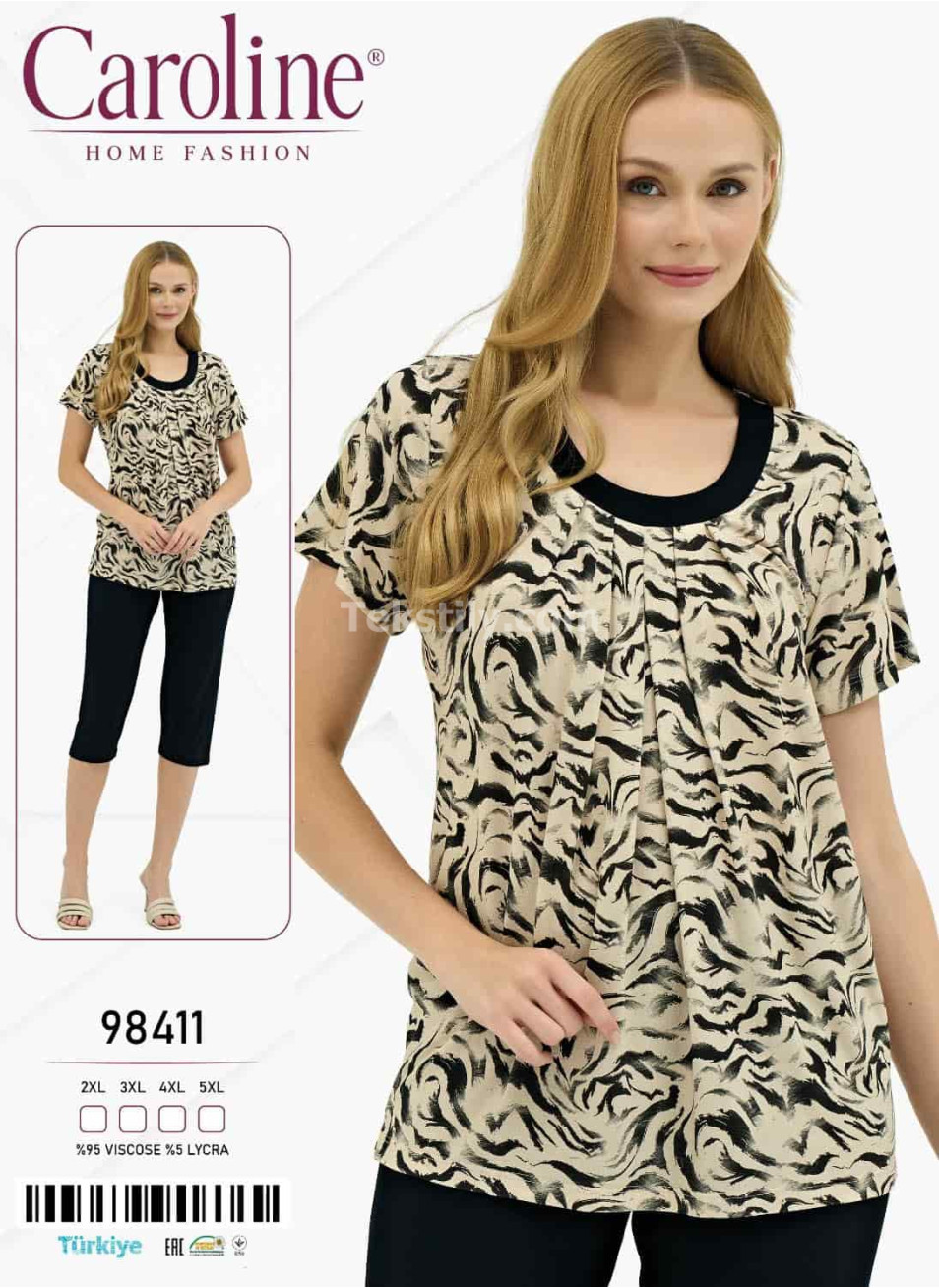 Женский Комплект с Капри Caroline (2XL+3XL+4XL+5XL)
