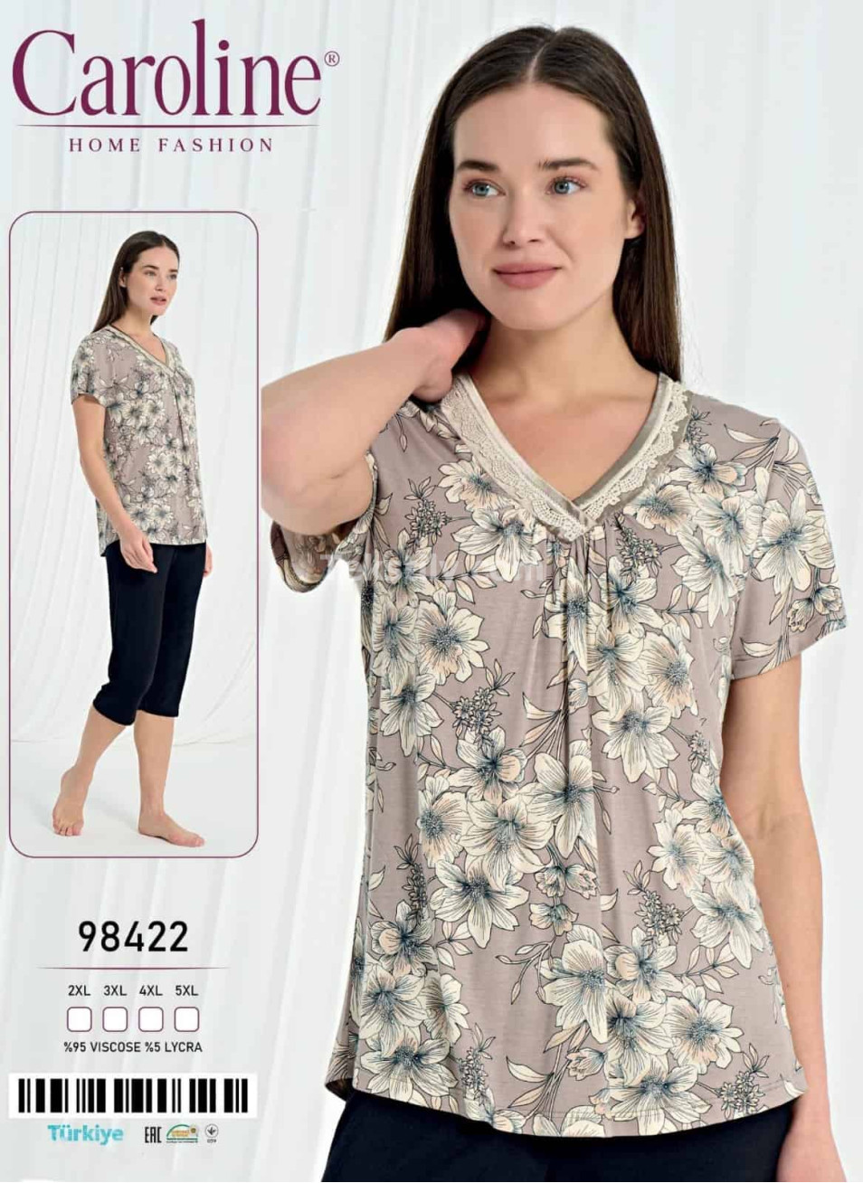 Женский Комплект с Капри Caroline (2XL+3XL+4XL+5XL)