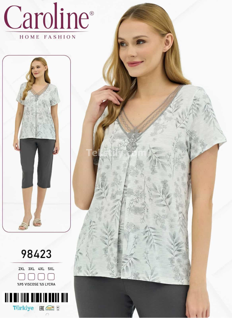 Женский Комплект с Капри Caroline (2XL+3XL+4XL+5XL)