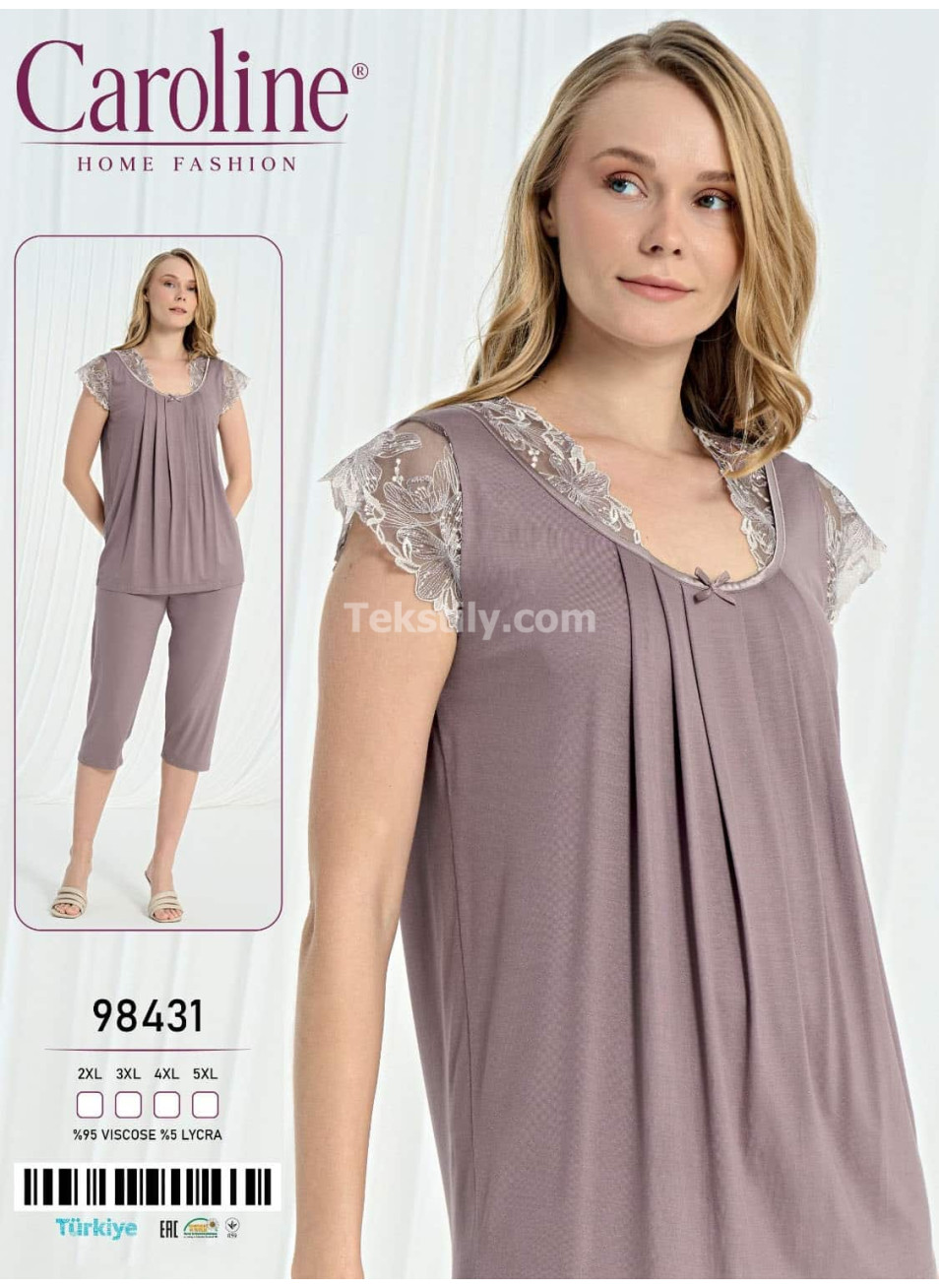 Женский Комплект с Капри Caroline (2XL+3XL+4XL+5XL)