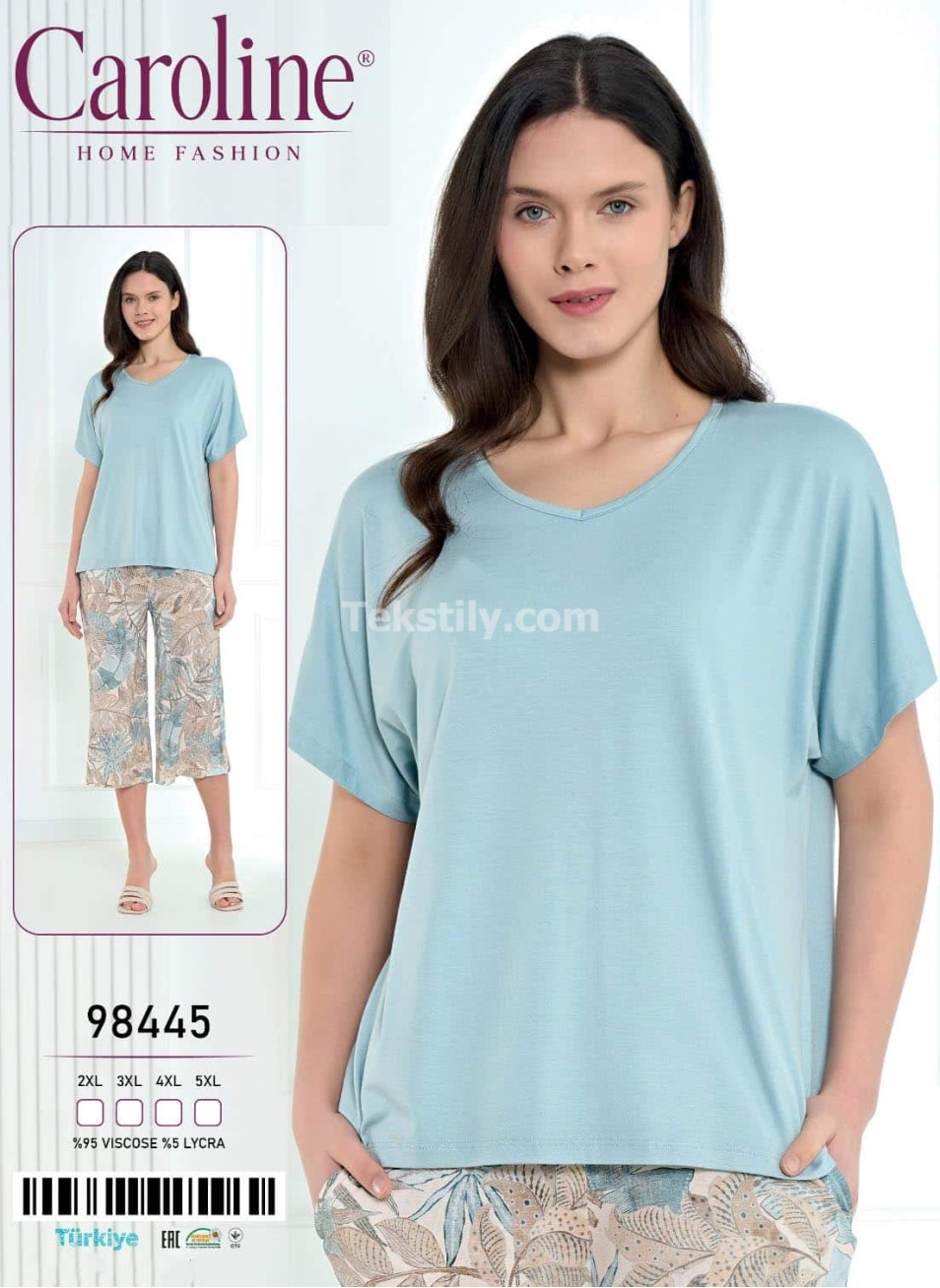 Женский Комплект с Капри Caroline (2XL+3XL+4XL+5XL)
