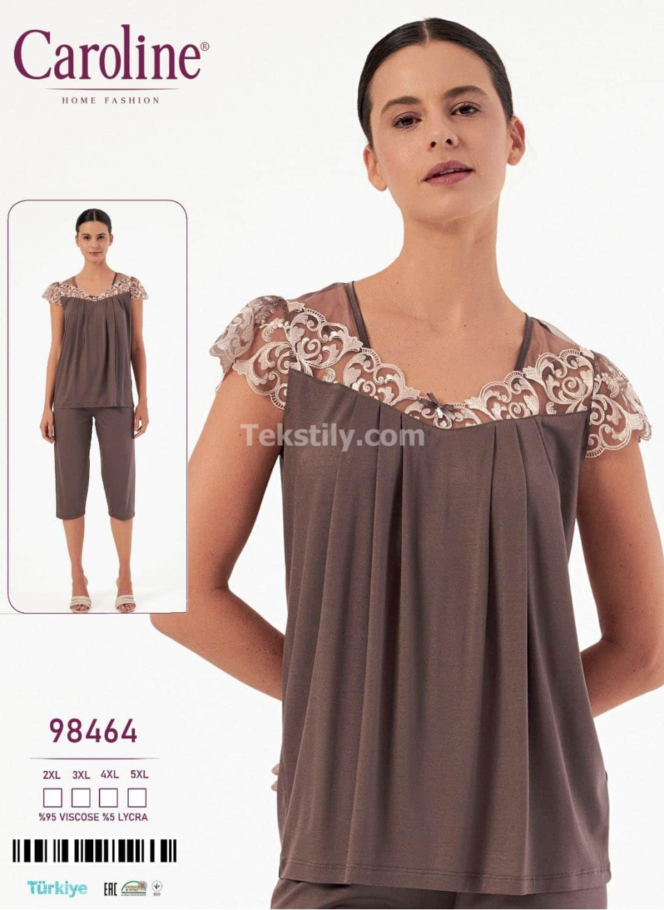 Женский Комплект с Капри Caroline (2XL+3XL+4XL+5XL)
