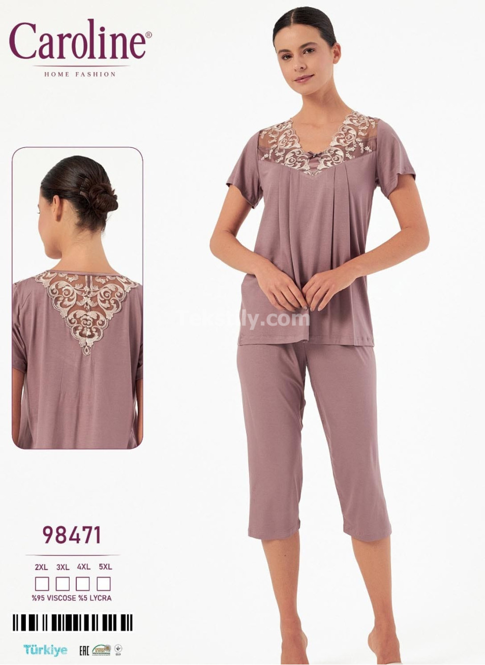 Женский Комплект с Капри Caroline (2XL+3XL+4XL+5XL)