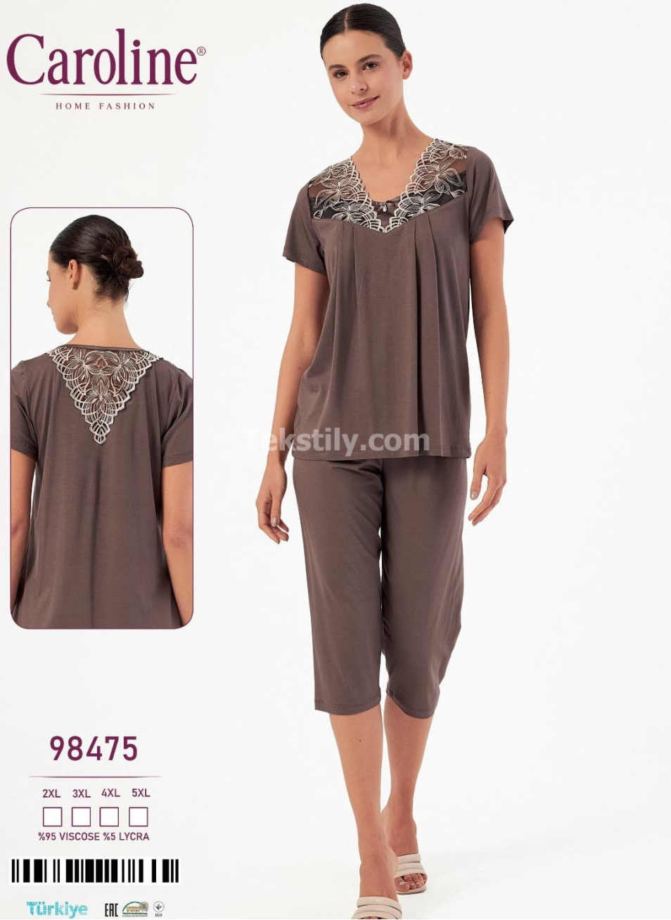 Женский Комплект с Капри Caroline (2XL+3XL+4XL+5XL)