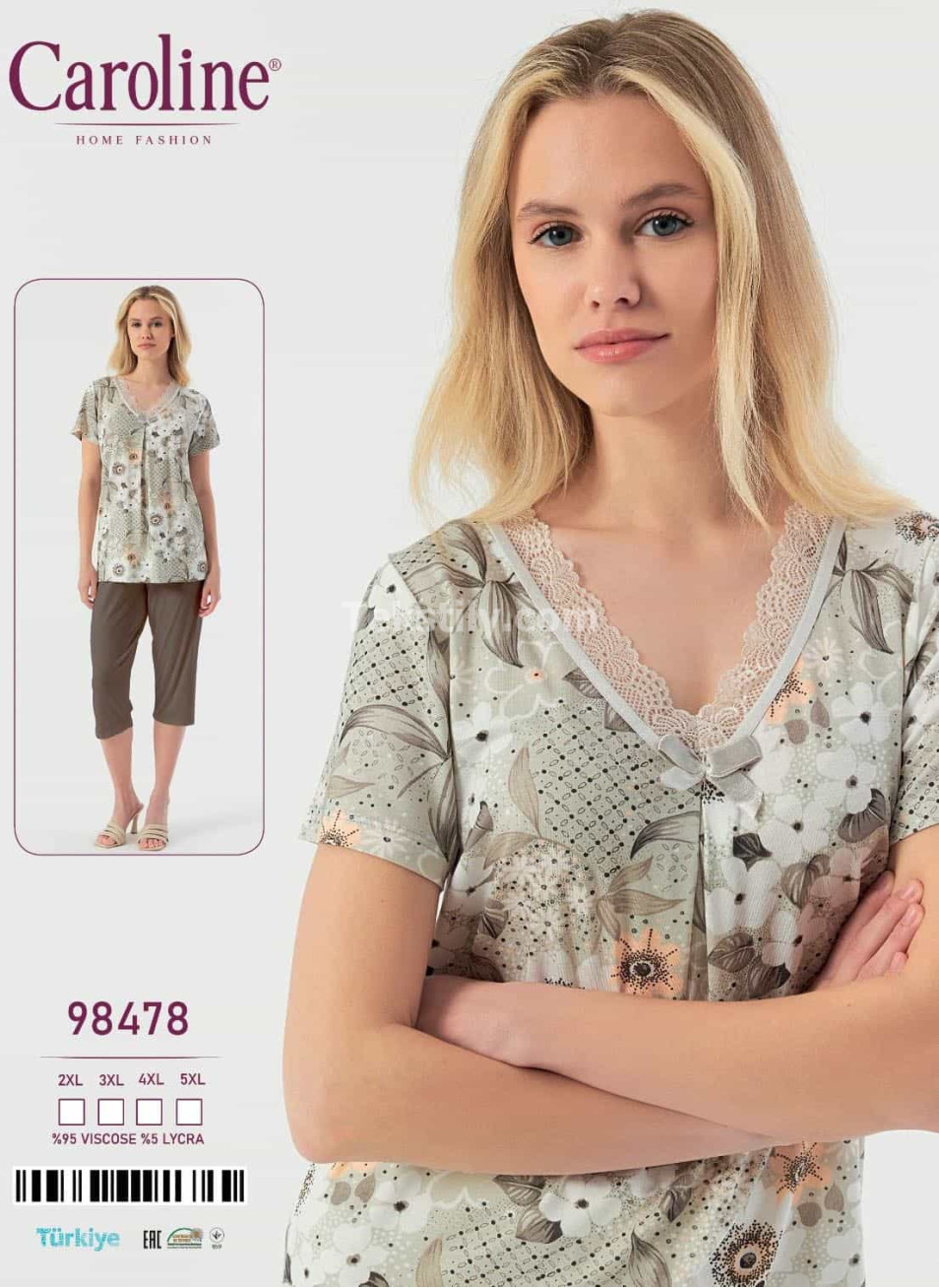Женский Комплект с Капри Caroline (2XL+3XL+4XL+5XL)