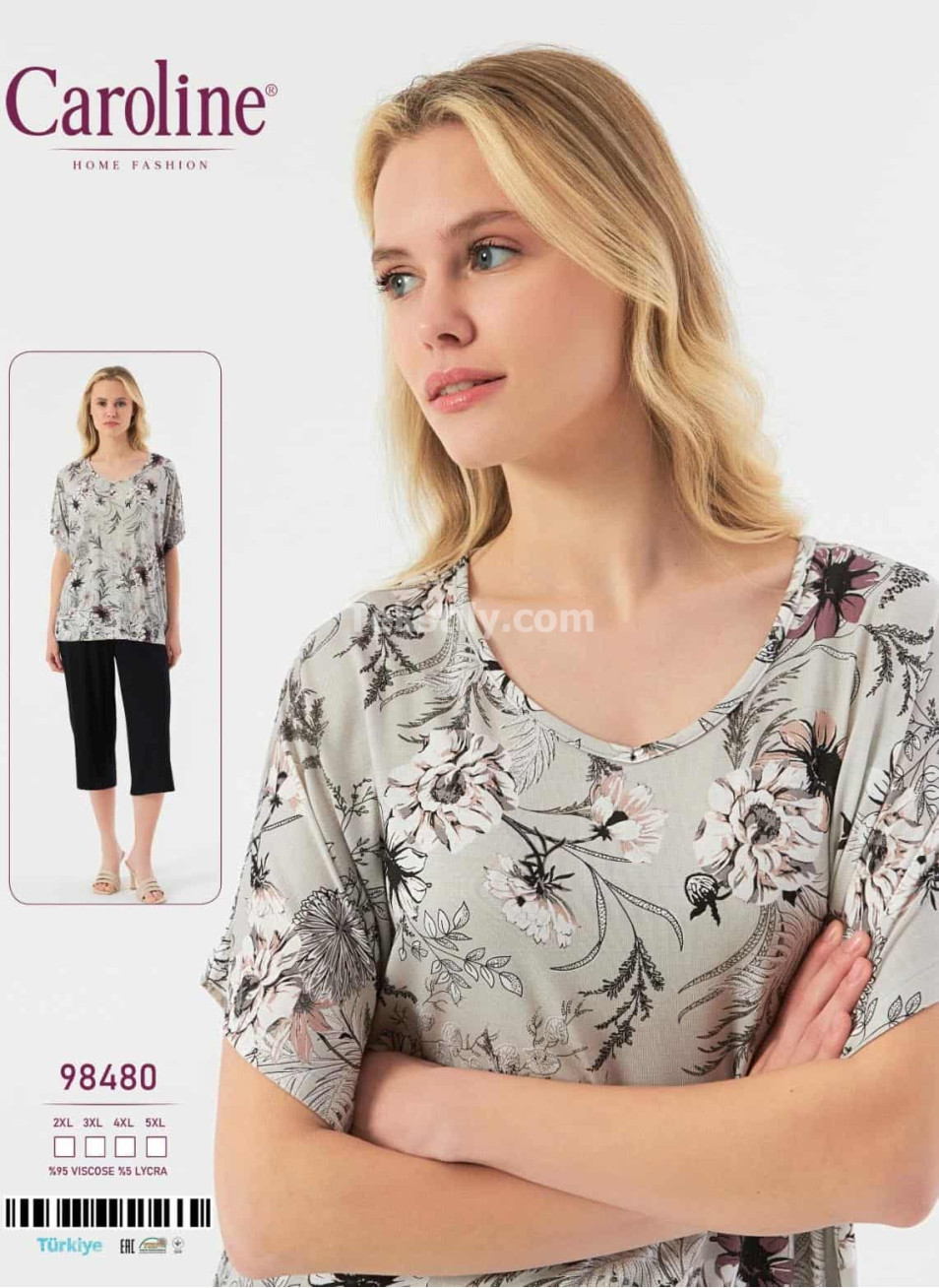 Женский Комплект с Капри Caroline (2XL+3XL+4XL+5XL)