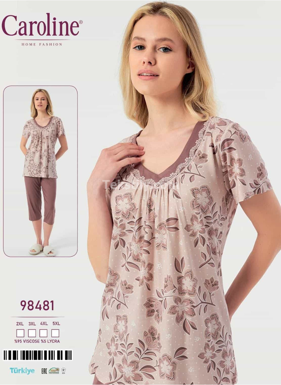 Женский Комплект с Капри Caroline (2XL+3XL+4XL+5XL)