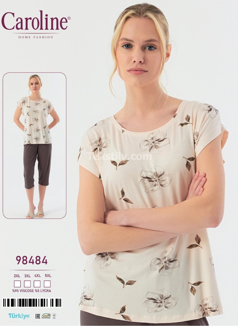 Женский Комплект с Капри Caroline (2XL+3XL+4XL+5XL)