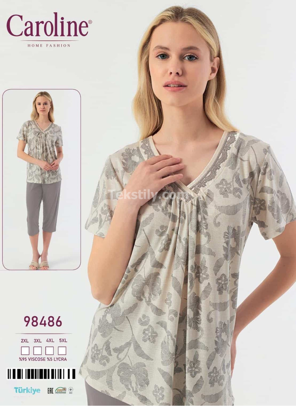 Женский Комплект с Капри Caroline (2XL+3XL+4XL+5XL)