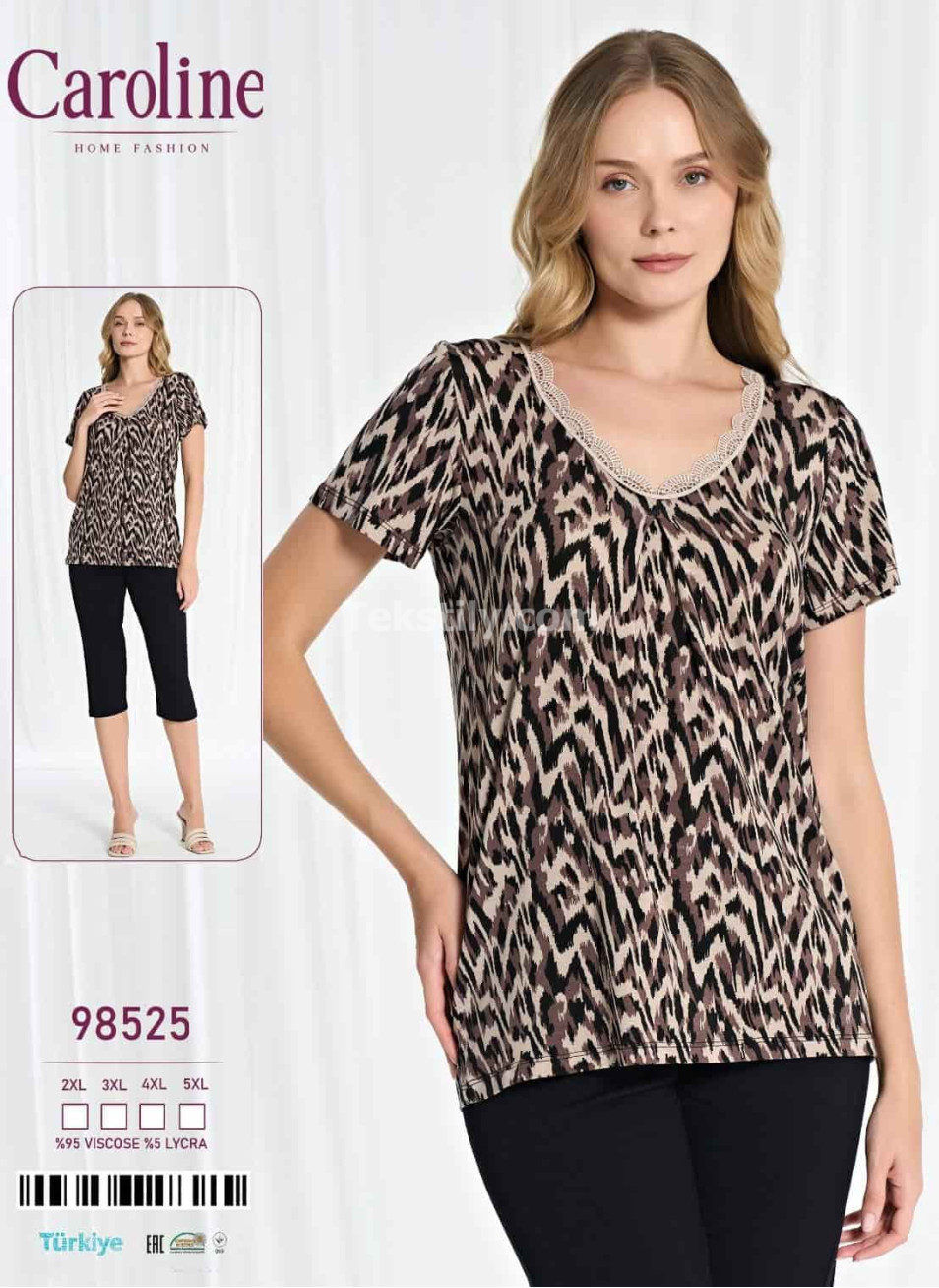 Женский Комплект с Капри Caroline (2XL+3XL+4XL+5XL)