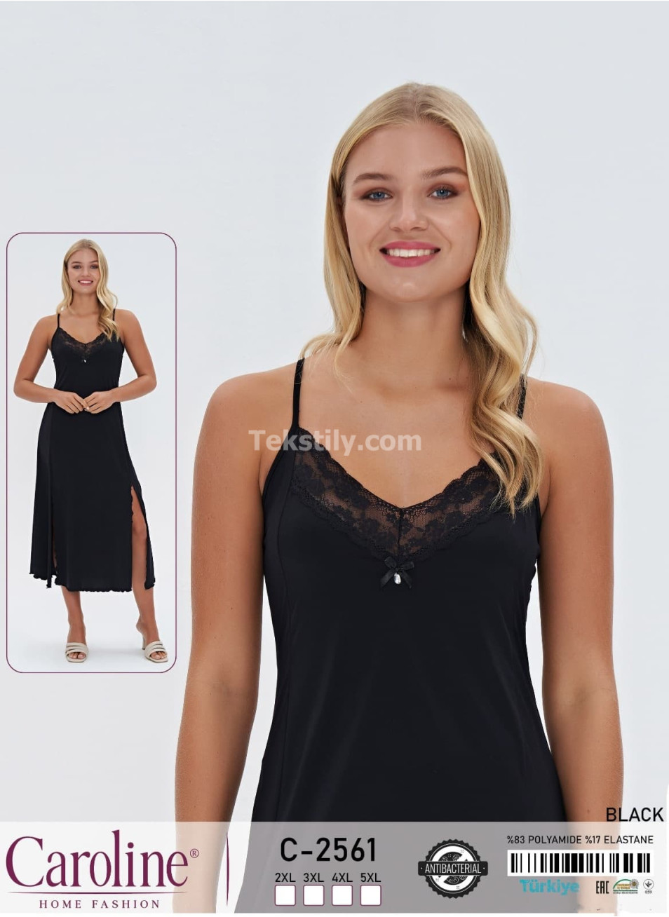 Ночная Женская Сорочка Caroline (2XL+3XL+4XL+5XL)