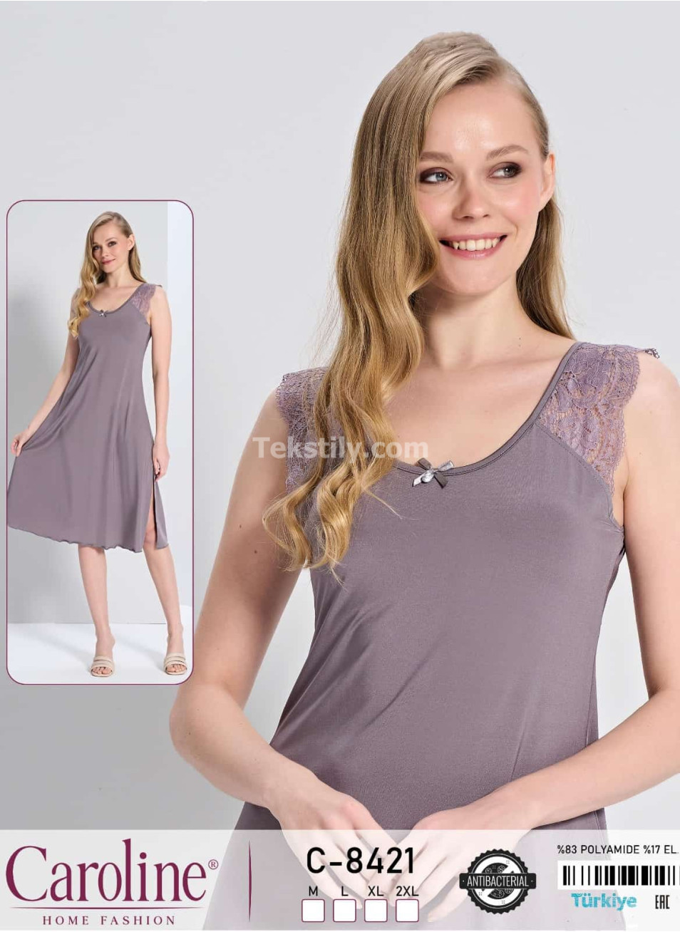 Ночная Женская Сорочка Caroline (M+L+XL+2XL)