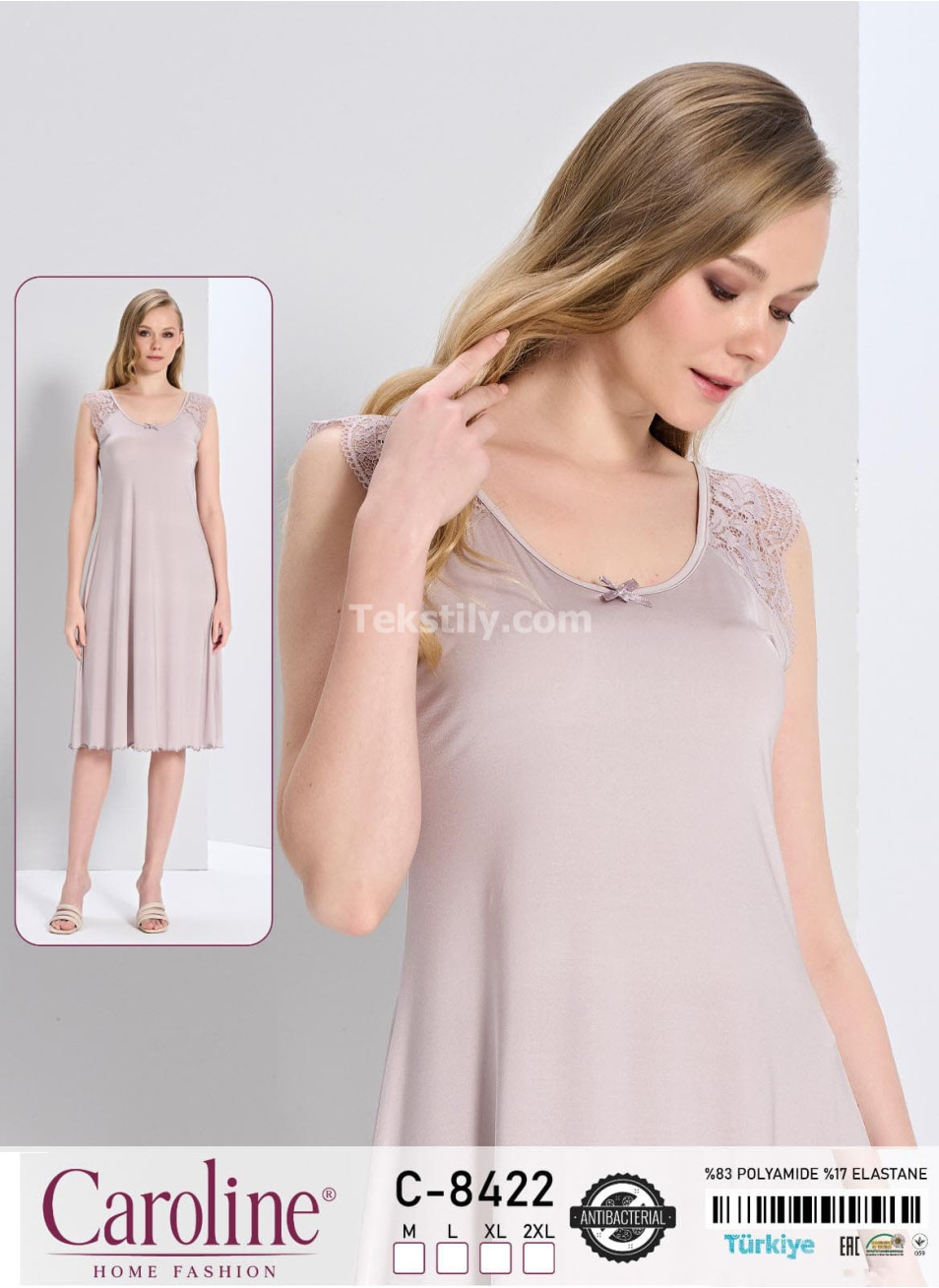 Ночная Женская Сорочка Caroline (M+L+XL+2XL)