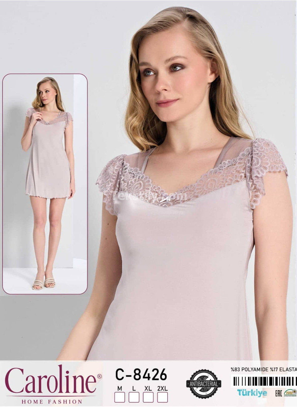 Ночная Женская Сорочка Caroline (M+L+XL+2XL)