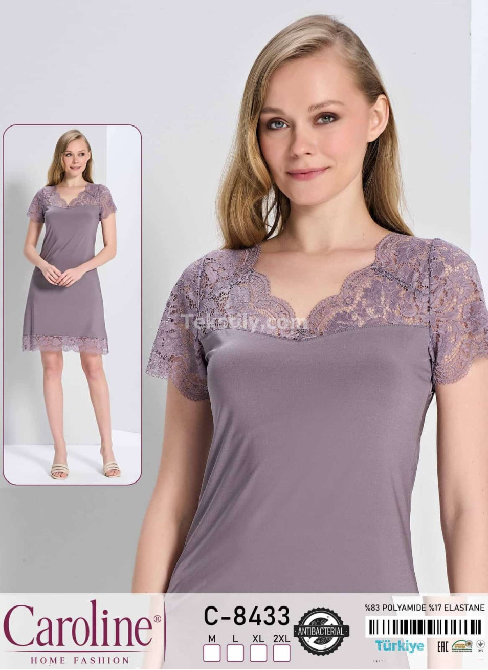 Ночная Женская Сорочка Caroline (M+L+XL+2XL)