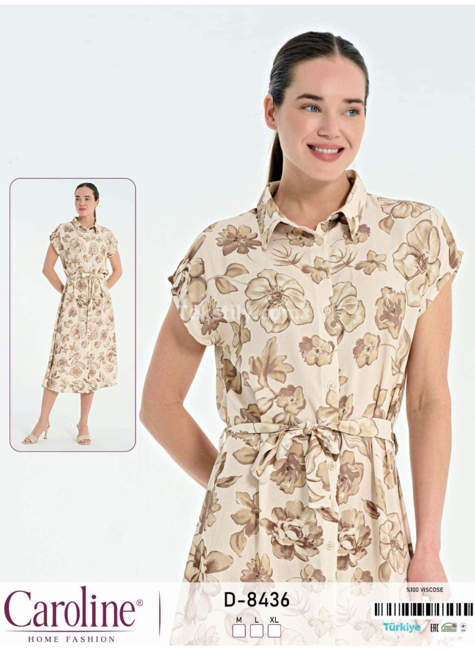 Женский домашний халат Caroline (M+L+XL)
