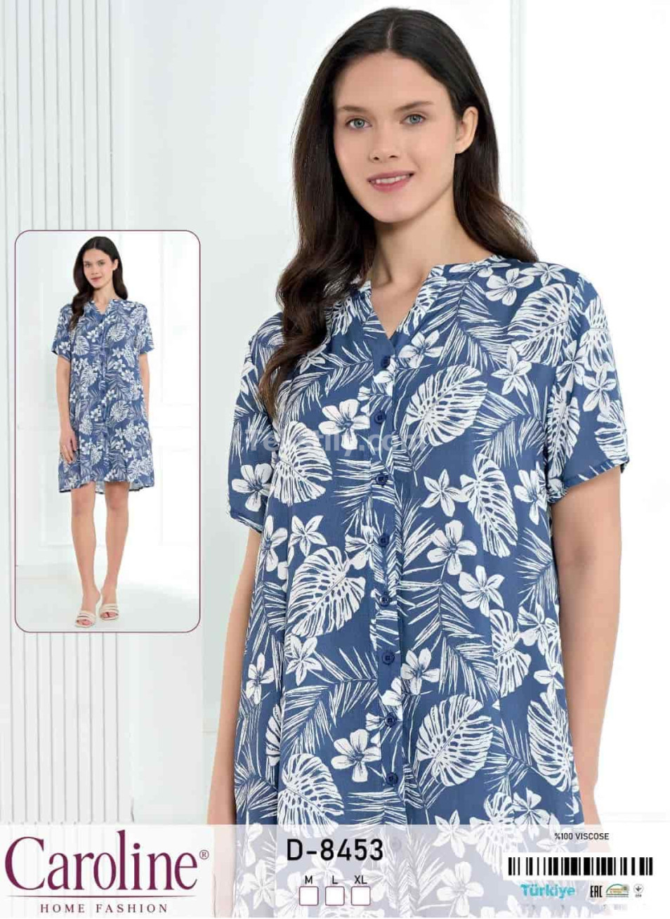 Ночная Женская Сорочка Caroline (M+L+XL)
