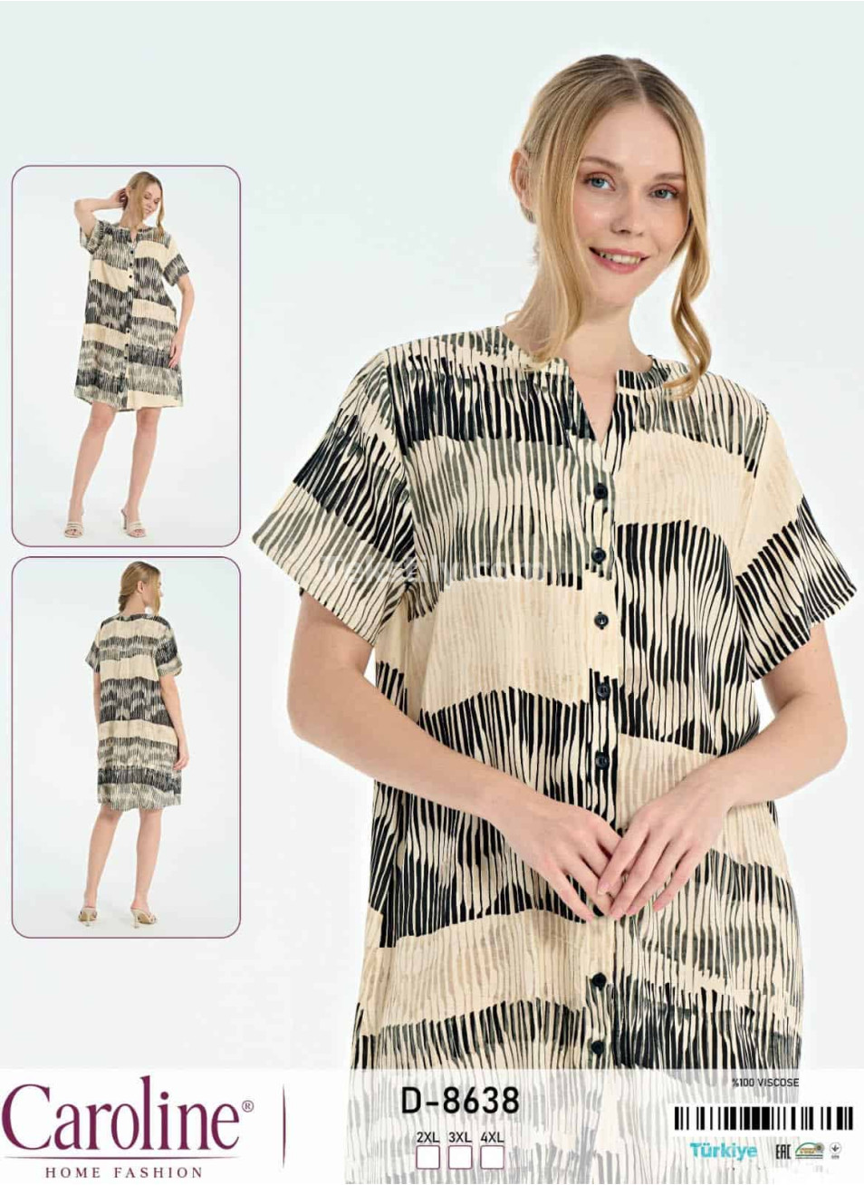 Женское домашнее платье Caroline (2XL+3XL+4XL)