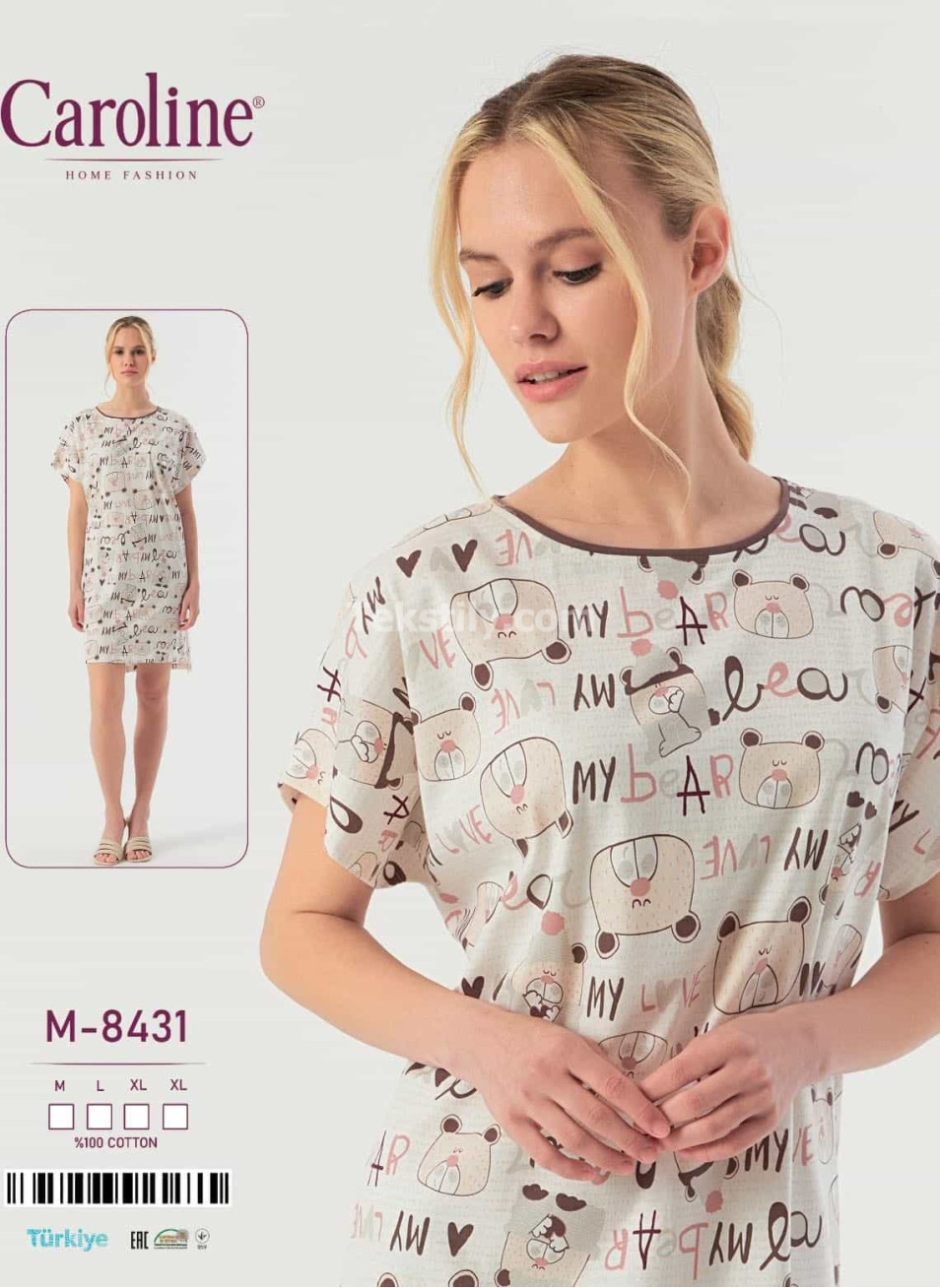 Женская Ночная Сорочка Caroline (M+L+XL+XL)