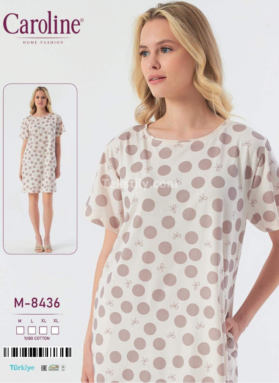 Женская Ночная Сорочка Caroline (M+L+XL+XL)