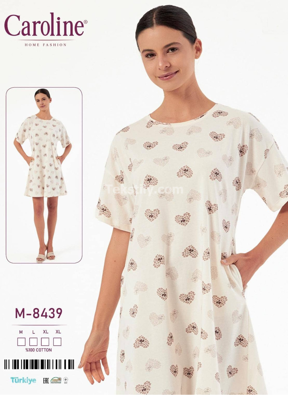 Женская Ночная Сорочка Caroline (M+L+XL+XL)