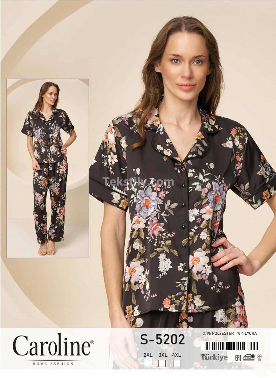 Пижамa Женская Caroline (2XL+3XL+4XL) 