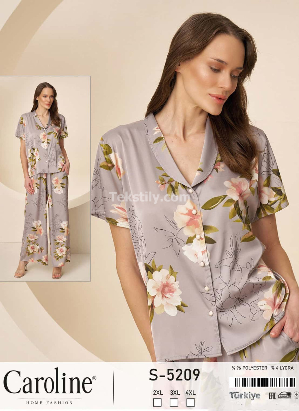 Пижамa Женская Caroline (2XL+3XL+4XL) 