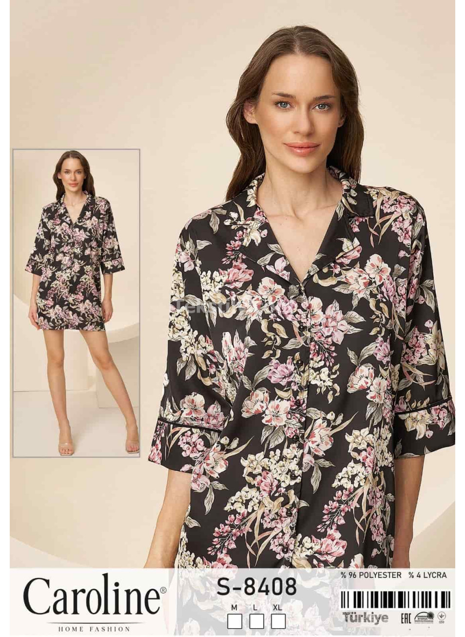 Женский домашний халат Caroline (M+L+XL)