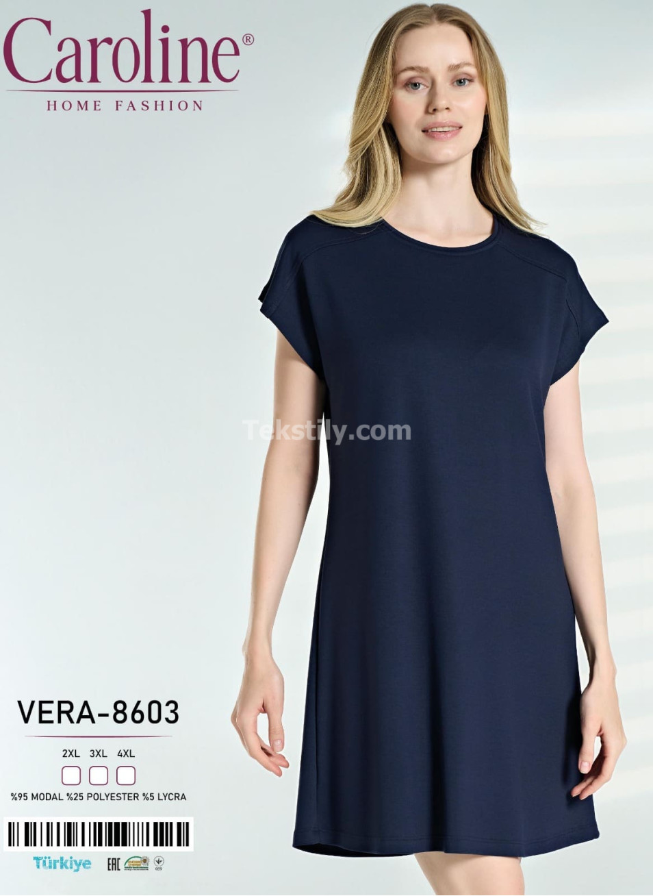 Женская Ночная Сорочка Caroline (2XL+3XL+4XL)