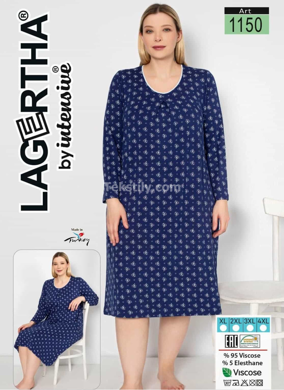 Ночная Сорочка INTENSIVE-LAGERTHA (XL+2XL+3XL+4XL)