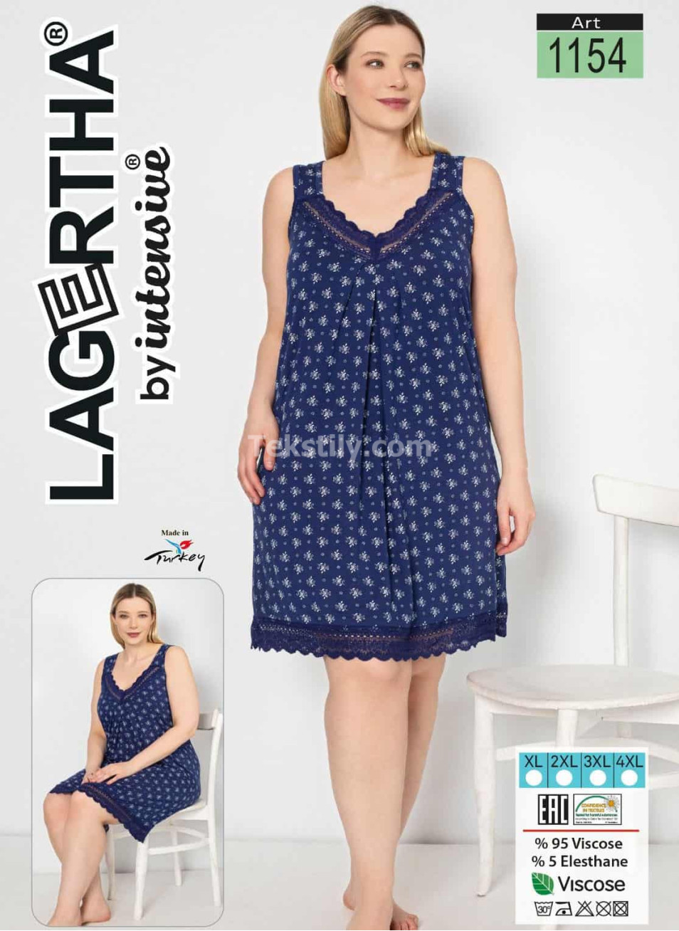 Ночная Сорочка INTENSIVE-LAGERTHA (XL+2XL+3XL+4XL)