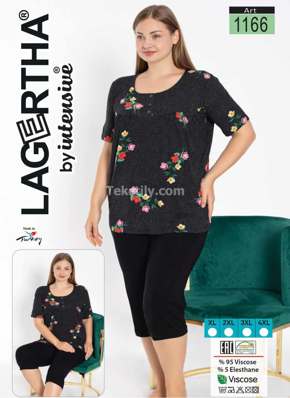 Женский комплект Туника с Капри INTENSIVE-LAGERTHA (XL+2XL+3XL+4XL)