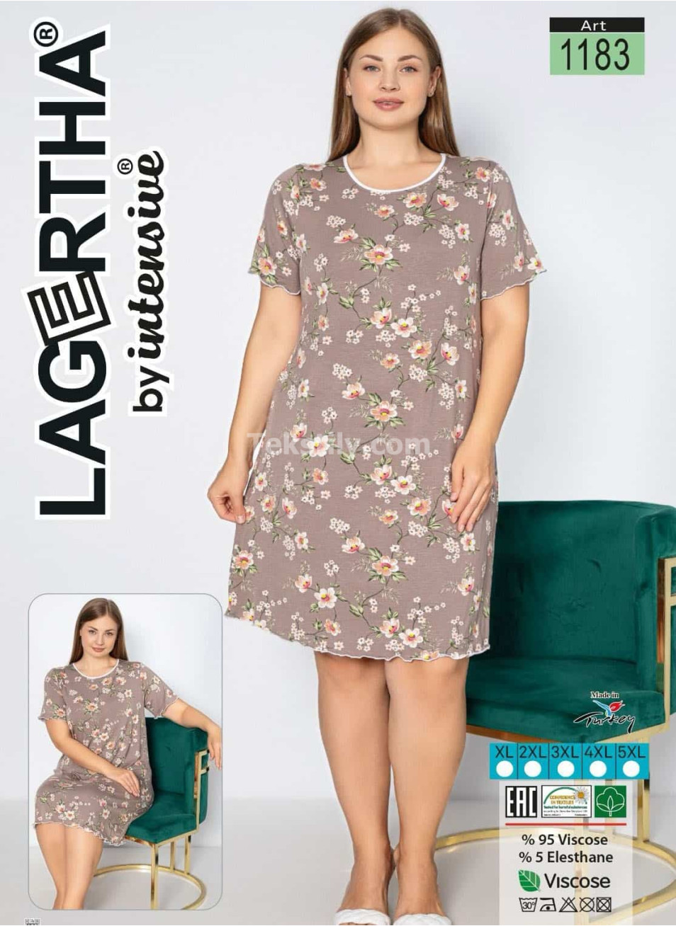 Ночная Сорочка INTENSIVE-LAGERTHA (XL+2XL+3XL+4XL+5XL)