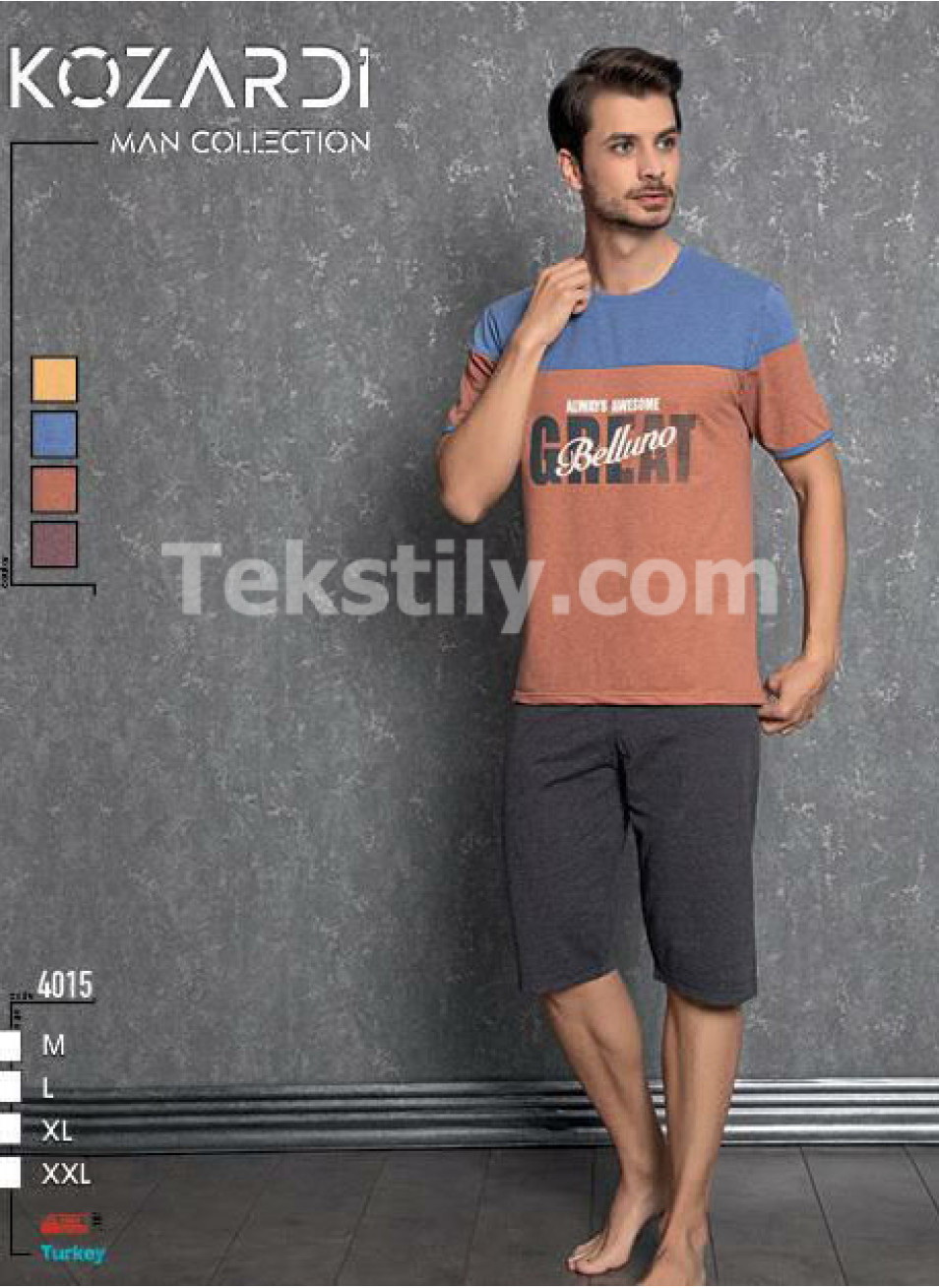 Мужской Комплект Футболка и Капри KOZARDI (M+L+XL+2XL)