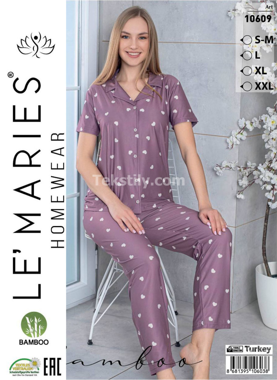 Женский Бамбуковый Домашний Костюм LE'MARIES (S/M+L+XL+2XL)