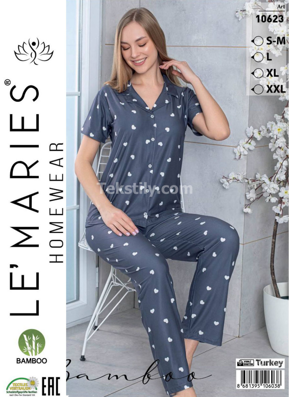 Женский Бамбуковый Домашний Костюм LE'MARIES (S/M+L+XL+2XL)