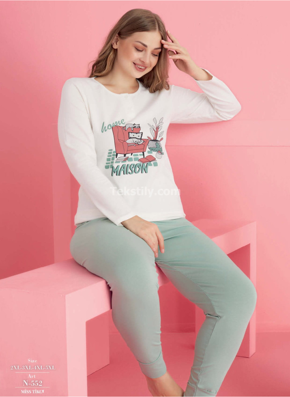 Женская Пижамa Miss Tiko (2XL+3XL+3XL+4XL+5XL)