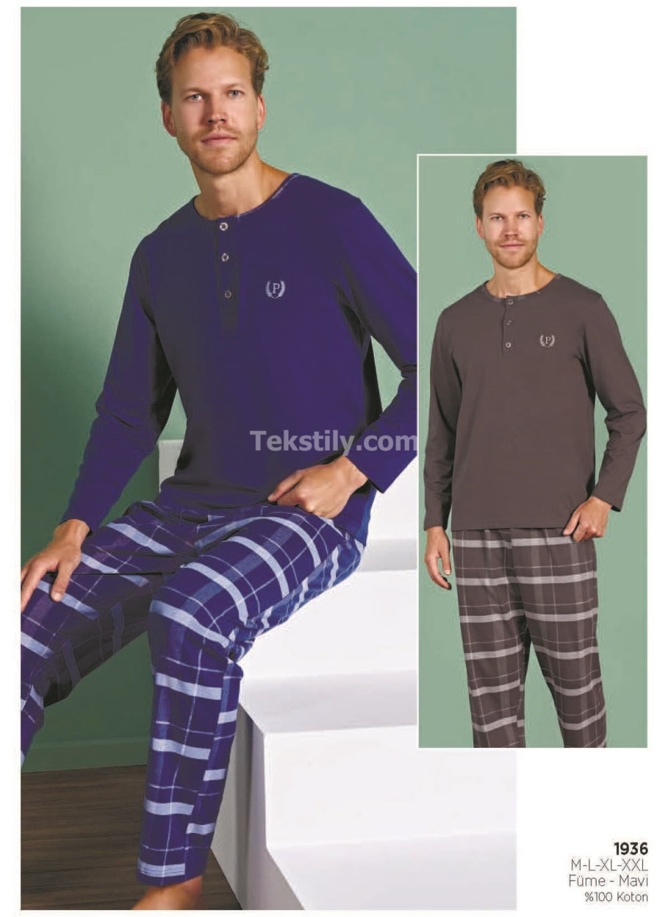 Мужская пижама PİJADORE 2025/26 (M+L+XL+2XL)
