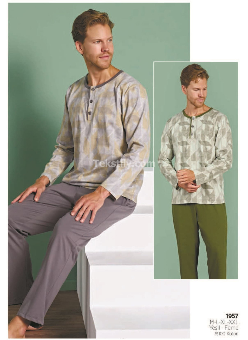 Мужская пижама PİJADORE 2025/26 (M+L+XL+2XL)