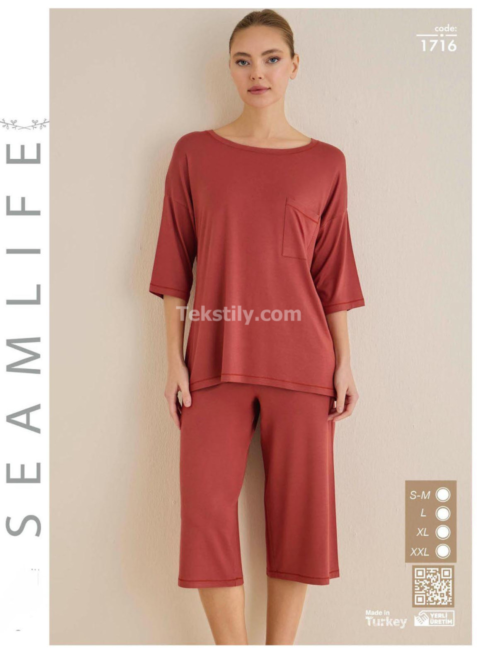 Женский комплект с капри Seamlife (S/M+L+XL+2XL)