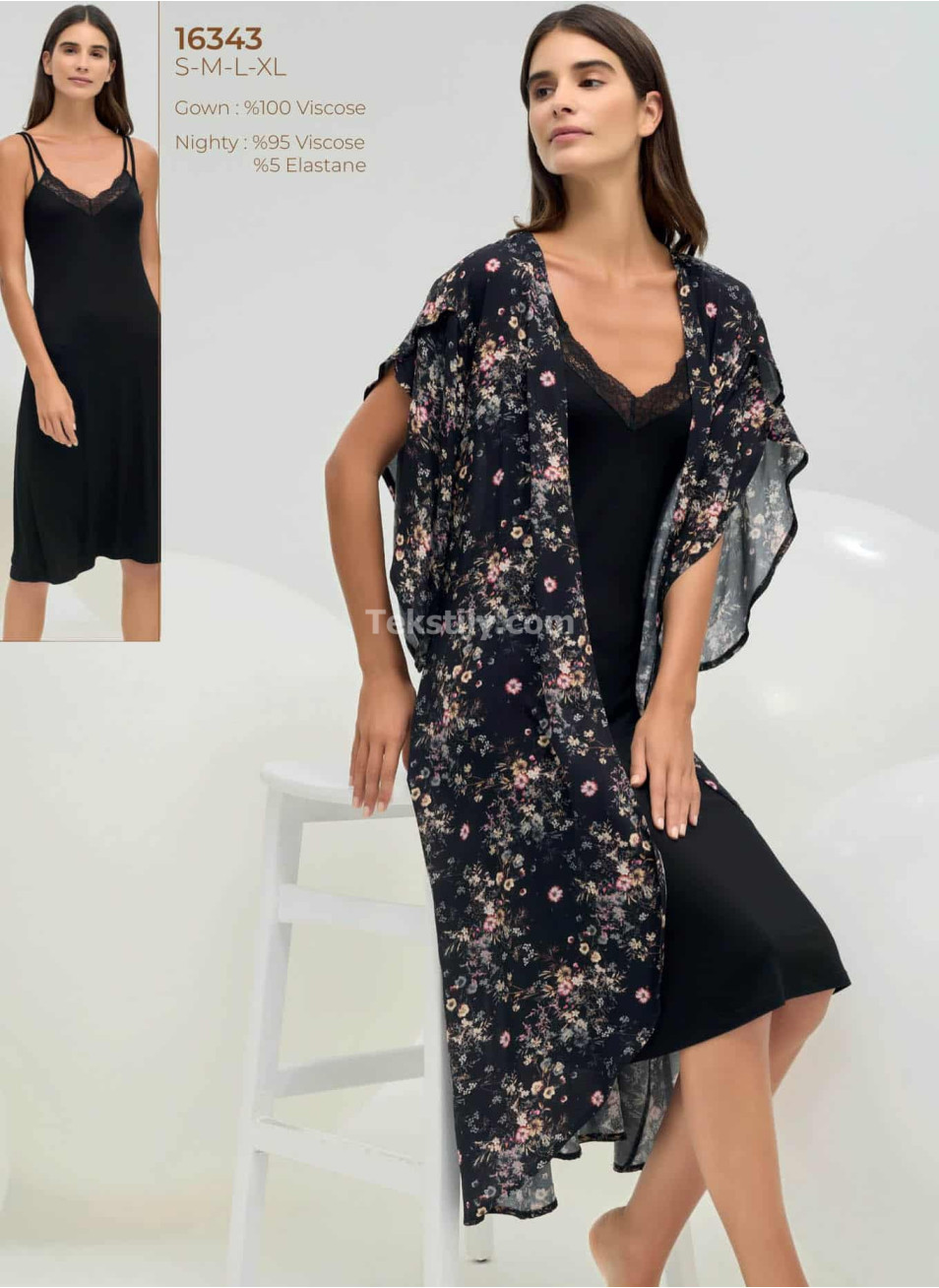 Ночная сорочка с халатом Sevim 2025 (S+M+L+XL) 