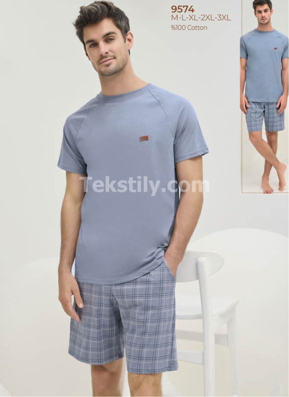 Мужской Комплект с Шортами Sevim 2025 (M+L+XL+2XL+3XL)