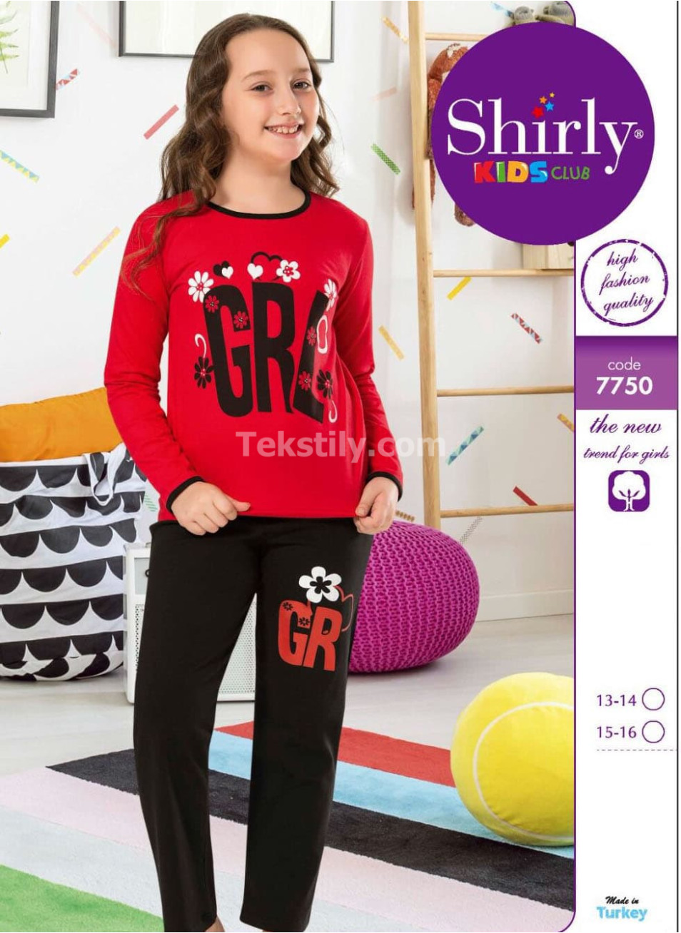 ПОДРОСТКОВАЯ ПИЖАМА ДЛЯ ДЕВОЧЕК (13/14+13/14+15/16+15/16) Shirly Kids