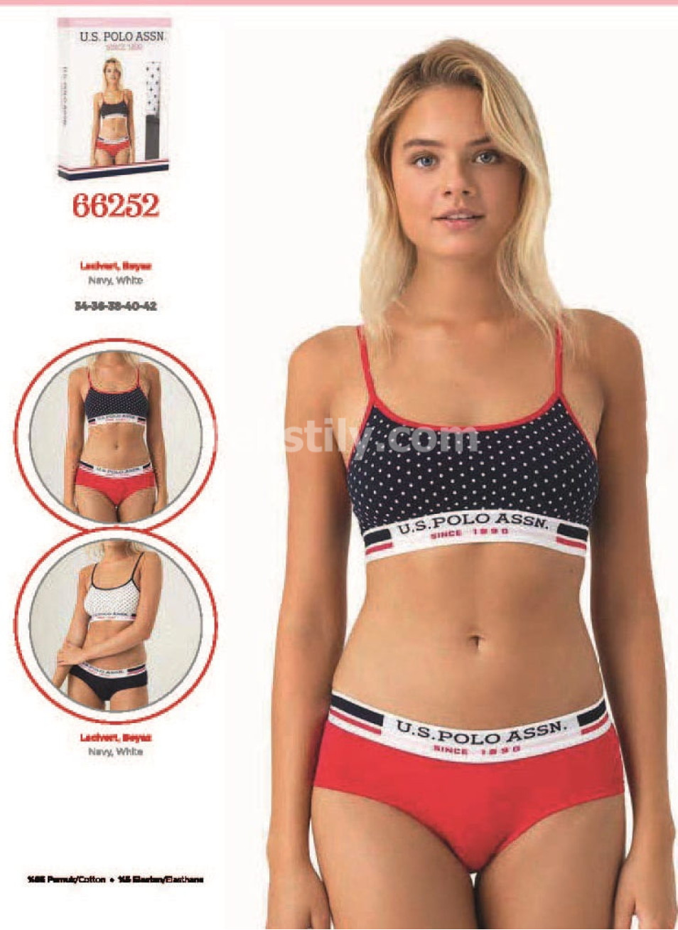 Бюстгальтер-Топ с Трусиками (34-36-38-40-42) U.S POLO ASSN.