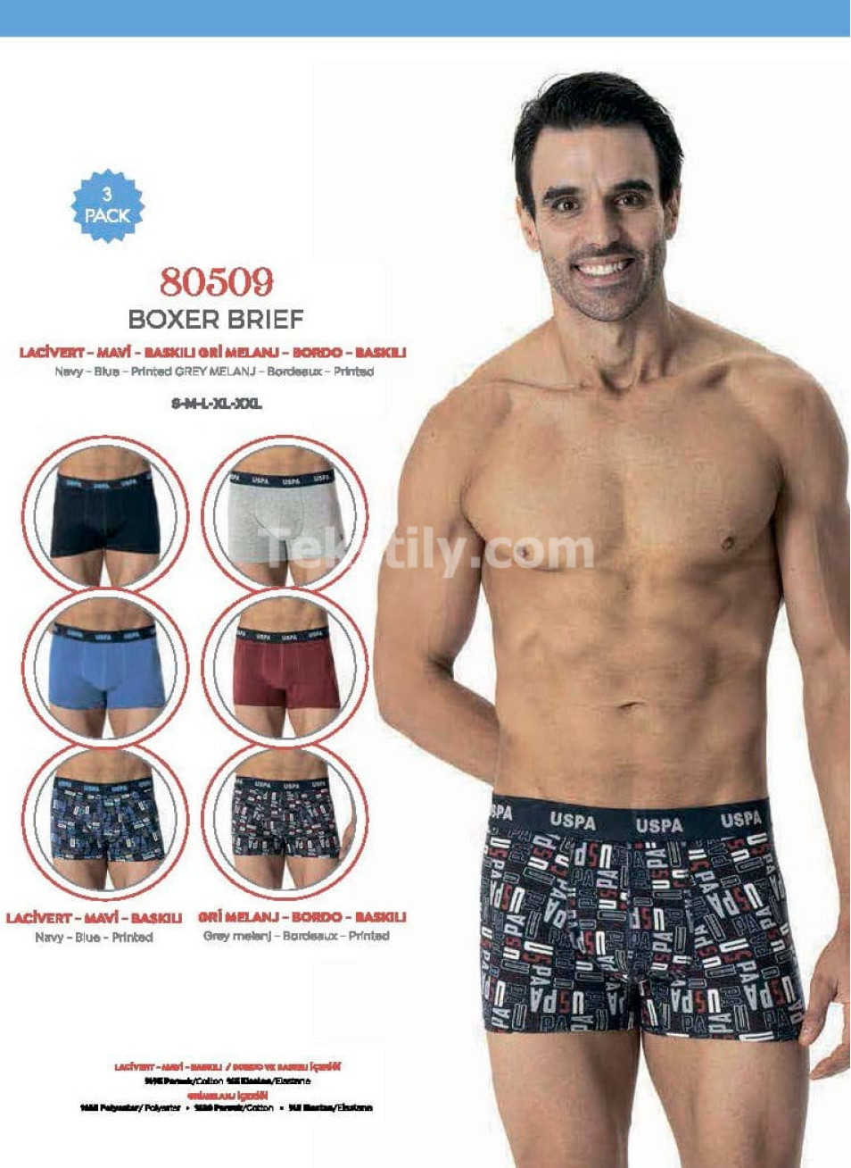 Мужские Трусы Boxer 3 шт./ уп. (S,M,L,XL,2XL) U.S.POLO ASSN.