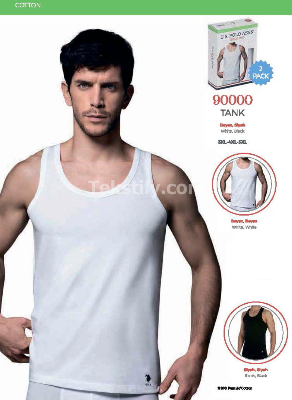 Мужская Майка 2 шт/уп. U.S.POLO ASSN.(3XL-4XL-5XL) 