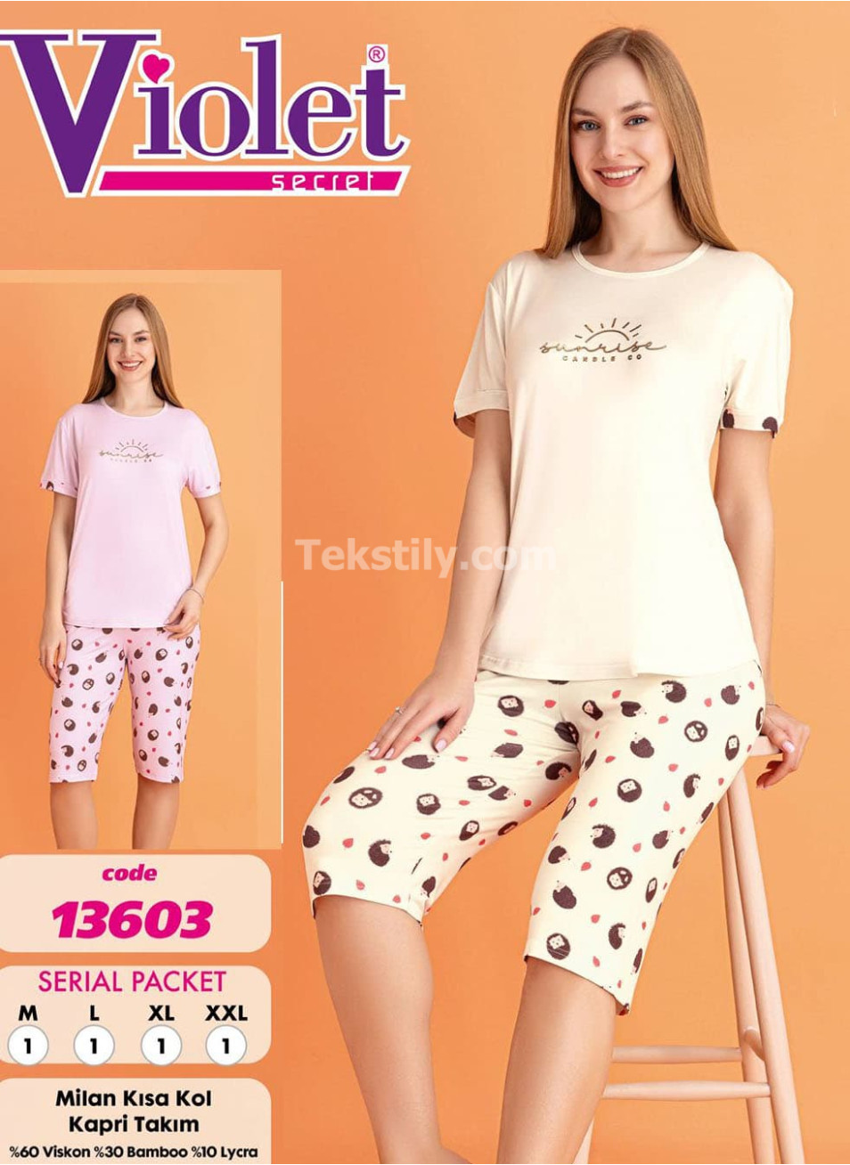 Женский комплект с капри VIOLET (M+L+XL+2XL) VIOLET