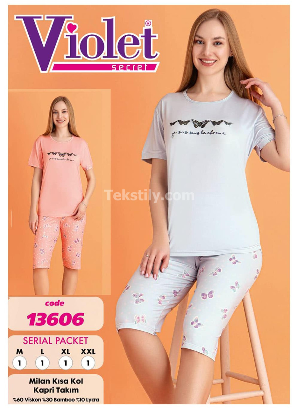 Женский комплект с капри VIOLET (M+L+XL+2XL) VIOLET