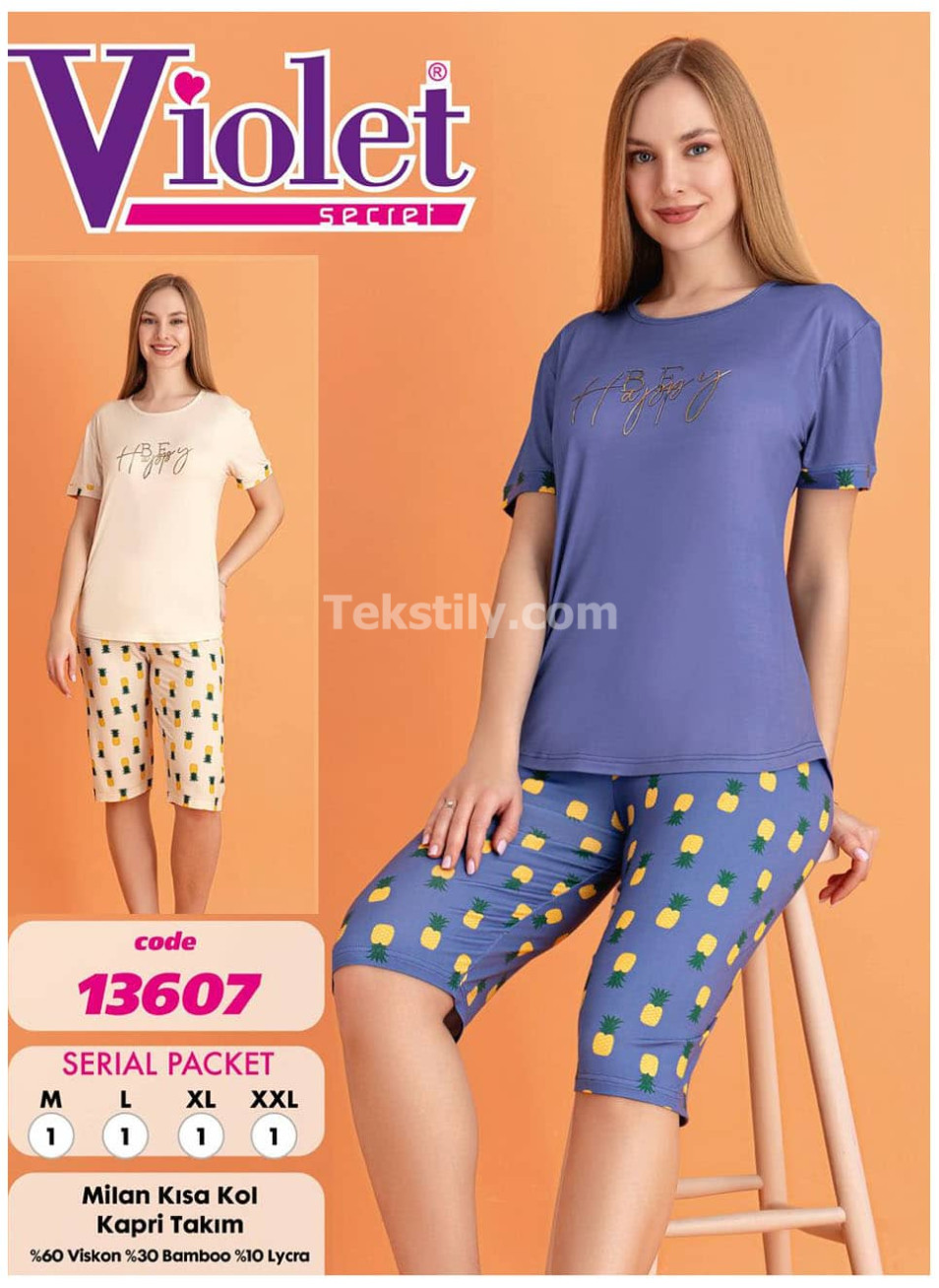 Женский комплект с капри VIOLET (M+L+XL+2XL) VIOLET