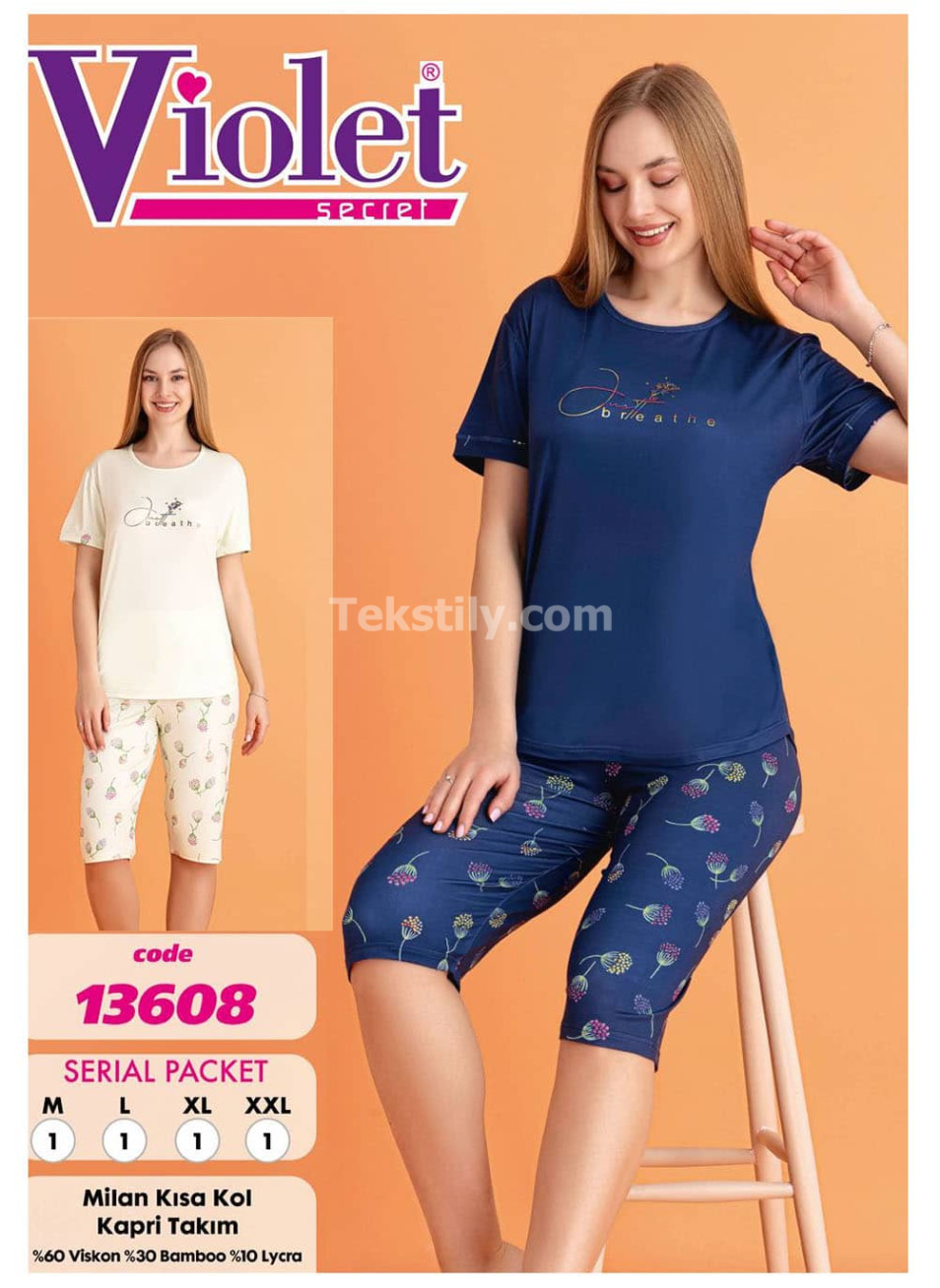 Женский комплект с капри VIOLET (M+L+XL+2XL) VIOLET
